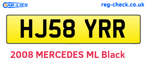 HJ58YRR are the vehicle registration plates.