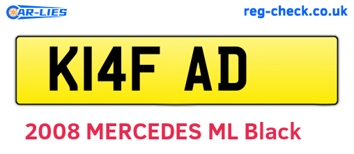 K14FAD are the vehicle registration plates.