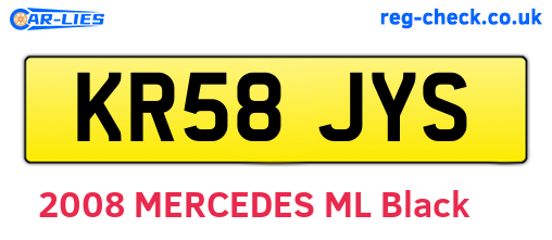 KR58JYS are the vehicle registration plates.