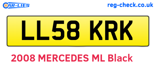 LL58KRK are the vehicle registration plates.