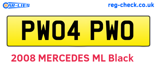 PW04PWO are the vehicle registration plates.