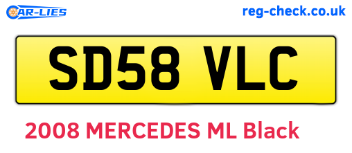 SD58VLC are the vehicle registration plates.