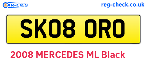 SK08ORO are the vehicle registration plates.