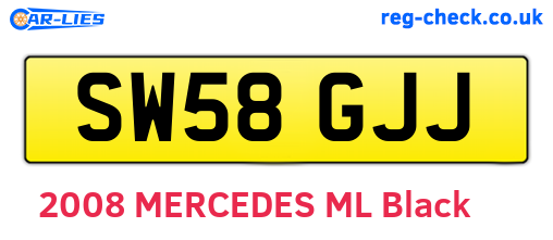 SW58GJJ are the vehicle registration plates.