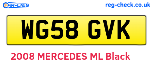 WG58GVK are the vehicle registration plates.