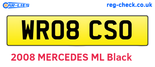 WR08CSO are the vehicle registration plates.