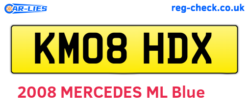 KM08HDX are the vehicle registration plates.