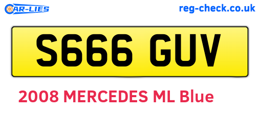 S666GUV are the vehicle registration plates.