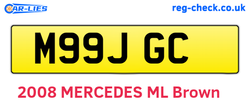 M99JGC are the vehicle registration plates.