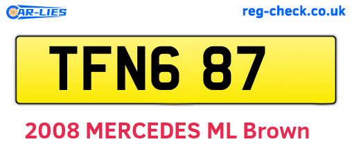 TFN687 are the vehicle registration plates.