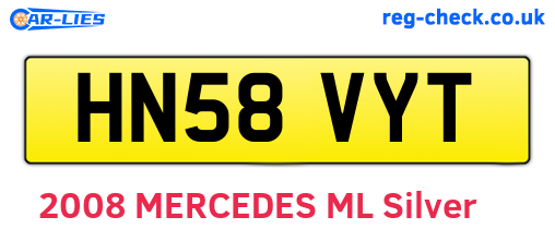 HN58VYT are the vehicle registration plates.