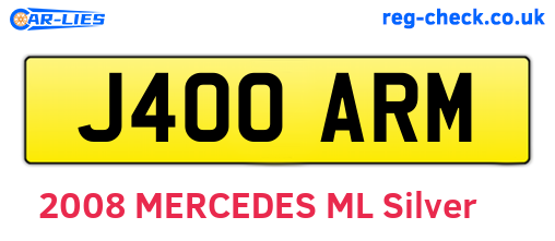 J400ARM are the vehicle registration plates.