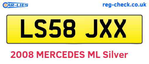 LS58JXX are the vehicle registration plates.