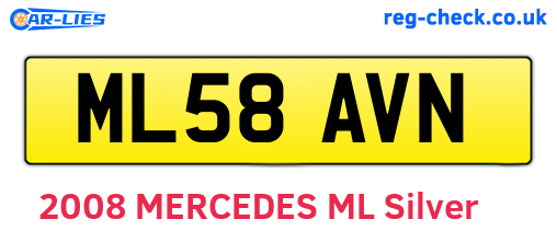ML58AVN are the vehicle registration plates.