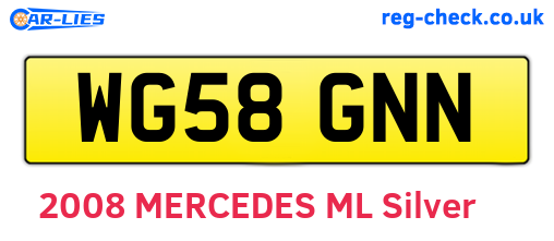 WG58GNN are the vehicle registration plates.