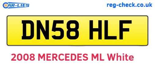 DN58HLF are the vehicle registration plates.