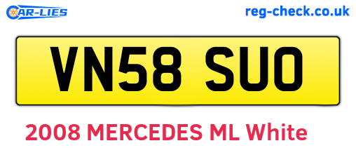 VN58SUO are the vehicle registration plates.