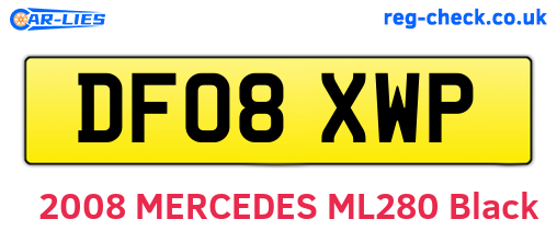 DF08XWP are the vehicle registration plates.