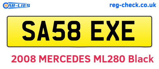 SA58EXE are the vehicle registration plates.