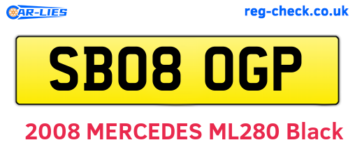 SB08OGP are the vehicle registration plates.