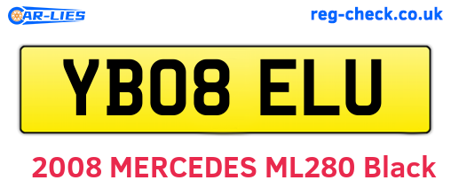 YB08ELU are the vehicle registration plates.