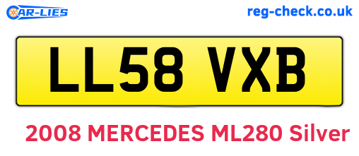 LL58VXB are the vehicle registration plates.