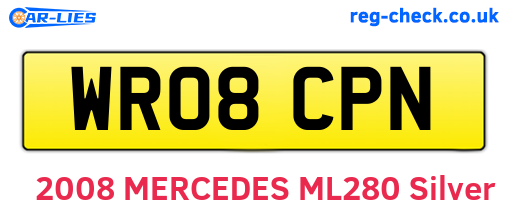 WR08CPN are the vehicle registration plates.