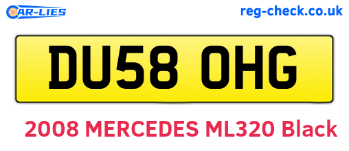 DU58OHG are the vehicle registration plates.