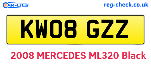 KW08GZZ are the vehicle registration plates.