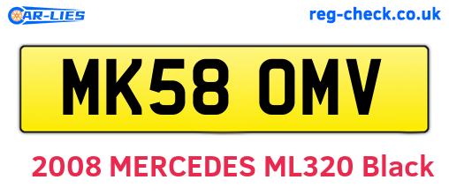 MK58OMV are the vehicle registration plates.