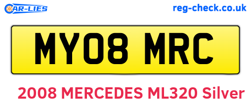 MY08MRC are the vehicle registration plates.