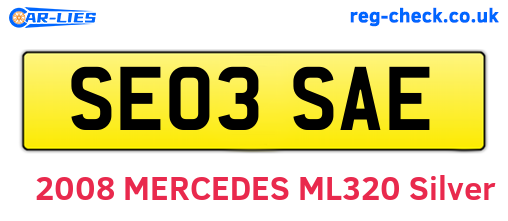 SE03SAE are the vehicle registration plates.