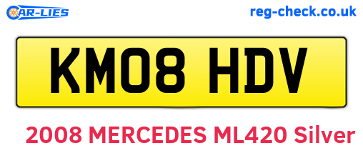 KM08HDV are the vehicle registration plates.