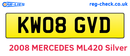 KW08GVD are the vehicle registration plates.