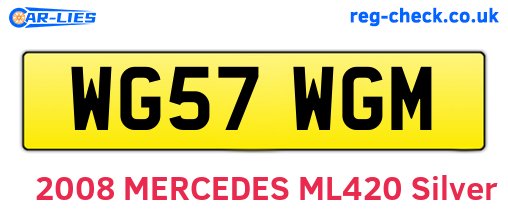 WG57WGM are the vehicle registration plates.