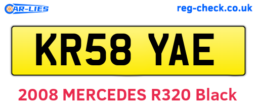 KR58YAE are the vehicle registration plates.
