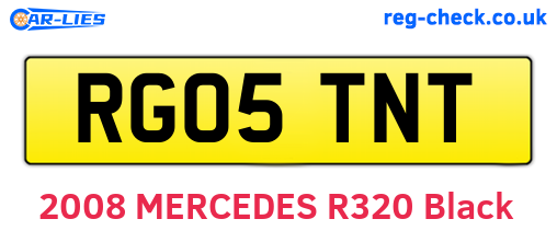 RG05TNT are the vehicle registration plates.