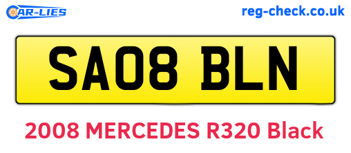 SA08BLN are the vehicle registration plates.