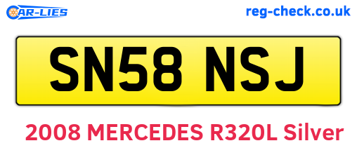 SN58NSJ are the vehicle registration plates.
