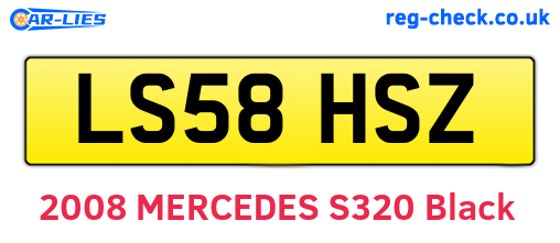 LS58HSZ are the vehicle registration plates.
