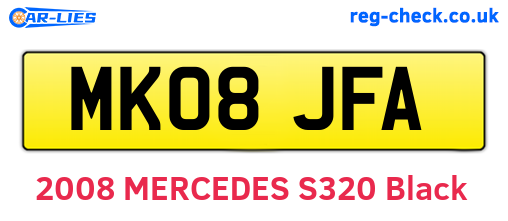 MK08JFA are the vehicle registration plates.