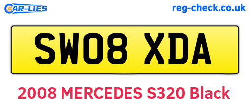 SW08XDA are the vehicle registration plates.