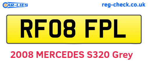 RF08FPL are the vehicle registration plates.