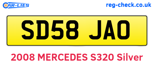 SD58JAO are the vehicle registration plates.