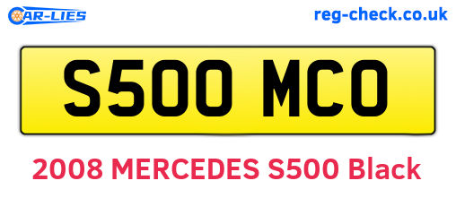 S500MCO are the vehicle registration plates.