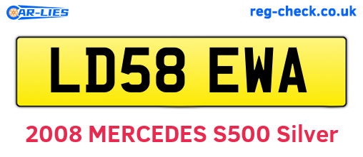 LD58EWA are the vehicle registration plates.