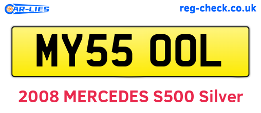 MY55OOL are the vehicle registration plates.