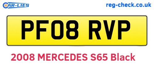 PF08RVP are the vehicle registration plates.