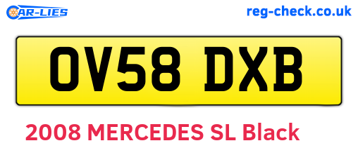 OV58DXB are the vehicle registration plates.