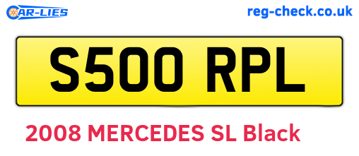 S500RPL are the vehicle registration plates.